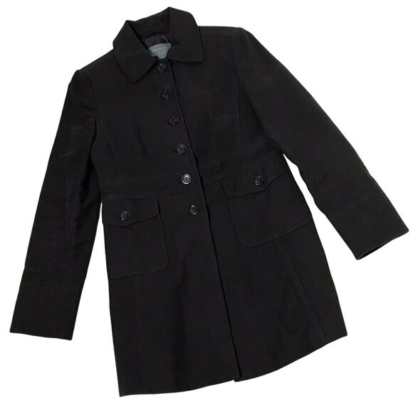 Ann Taylor Size Small Brown Brushed Cotton Fully Lined Jacket/Coat Fall Basic - Picture 1 of 12